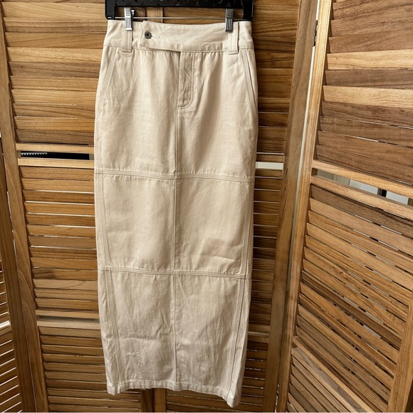 Helsa Long Skirt in Ecru size XS - Picture 3 of 6